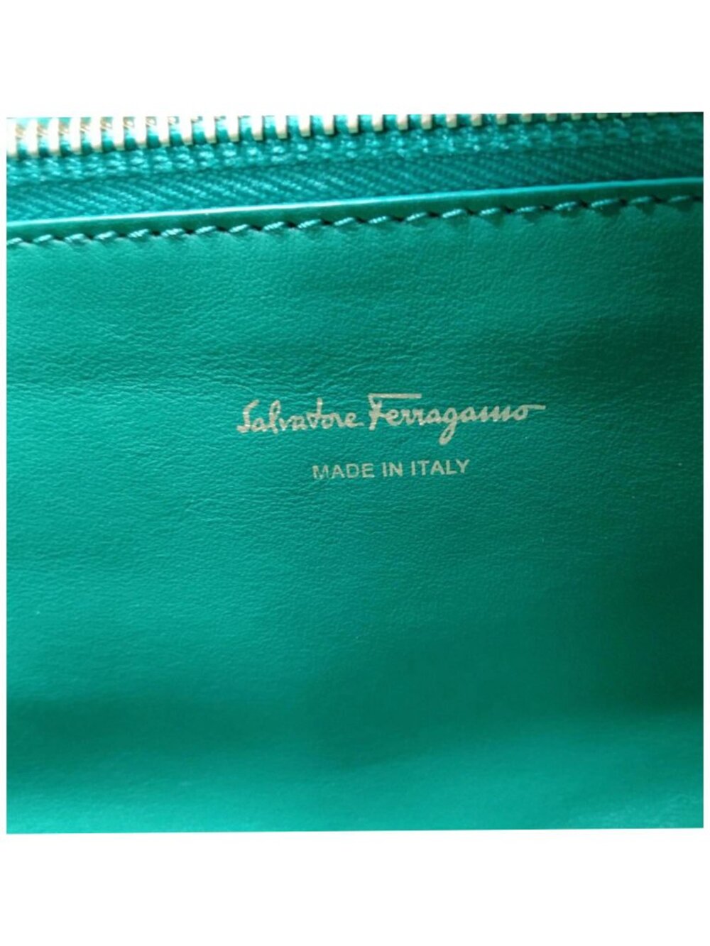 Authentic Salvatore Ferragamo Studio Woven Leather Tote Bag Green Gancini Luxury - Picture 15 of 16